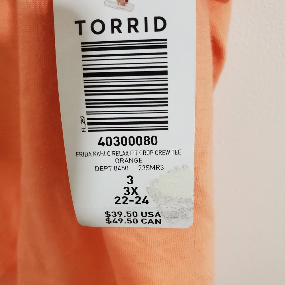 Torrid Frida Kahlo Relax Fit Crop Crew Tee NWT Size 3X 22 - 24 Boho Artsy Women - Picture 5 of 11